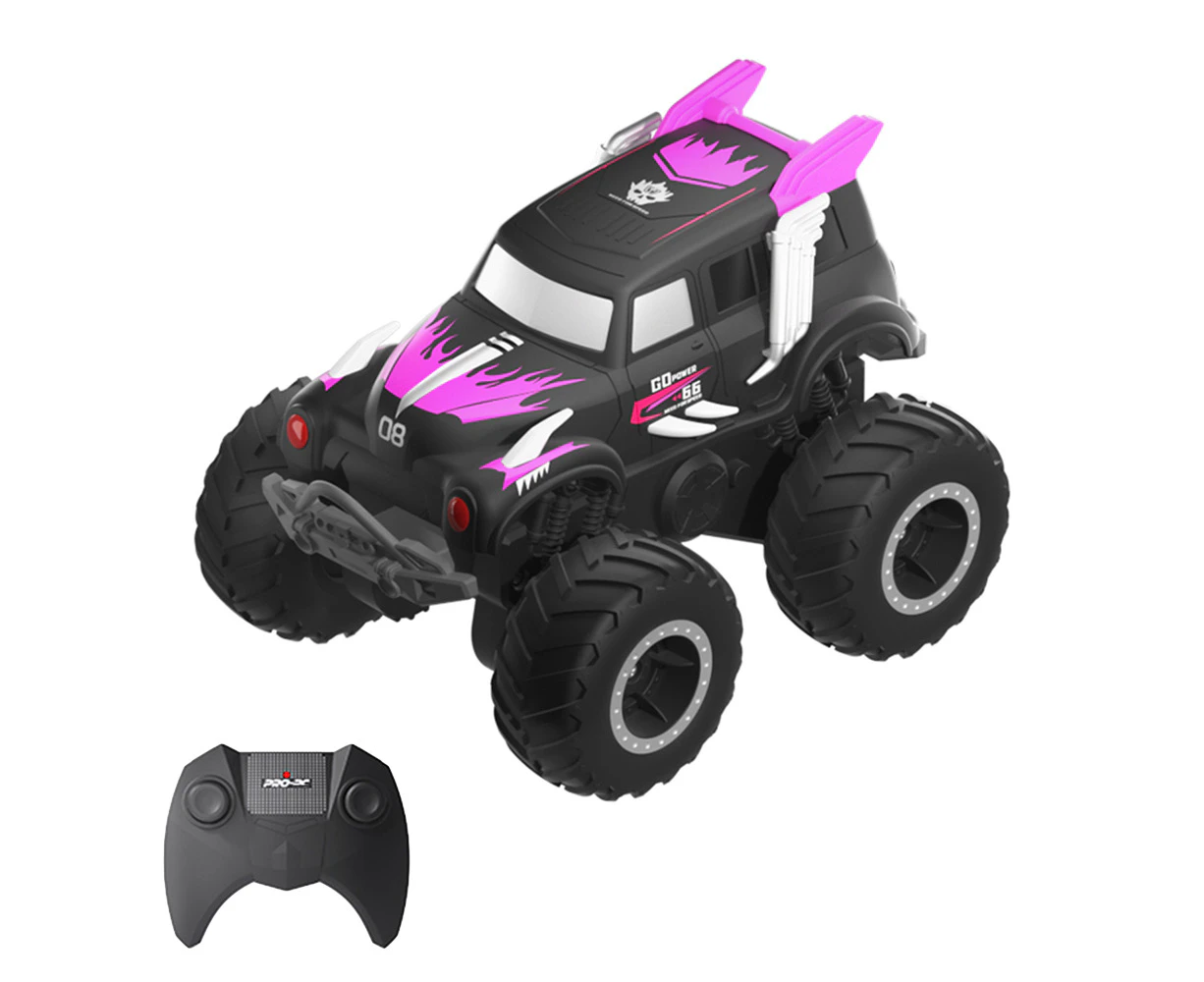 Remote Control Stunt Car, 2.4 GHz 4WD Dual-Side Driving Amphibious Off-Road Vehicle All Terrain Land Water Boat Gifts for Kids Boys Girls, Pink