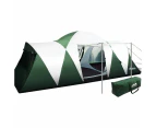 Weisshorn Family Camping Tent 12 Person Hiking Beach Tents (3 Rooms) Green