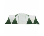 Weisshorn Family Camping Tent 12 Person Hiking Beach Tents (3 Rooms) Green