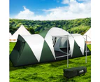 Weisshorn Family Camping Tent 12 Person Hiking Beach Tents (3 Rooms) Green