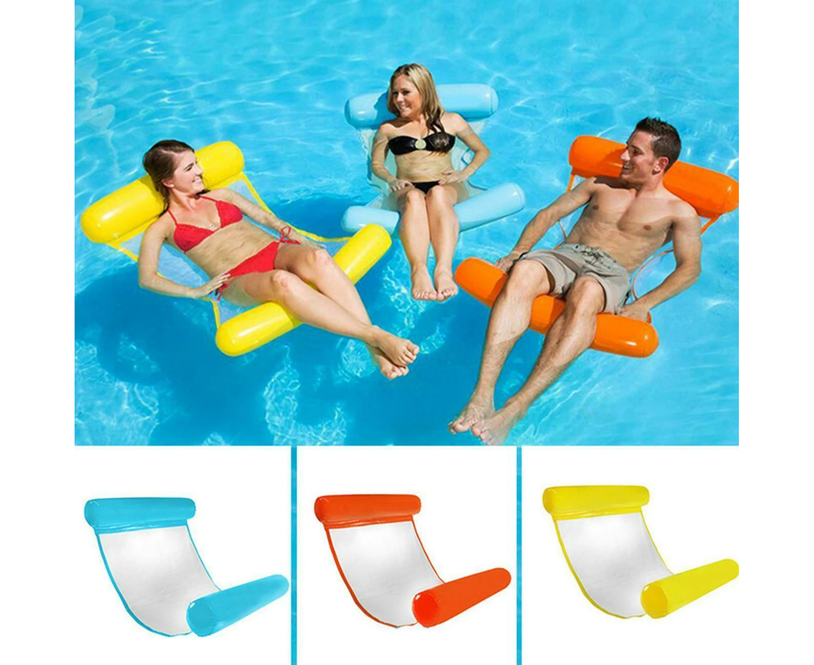 4 Colors Inflatable Pool Floats Hammock Chair - Random Color