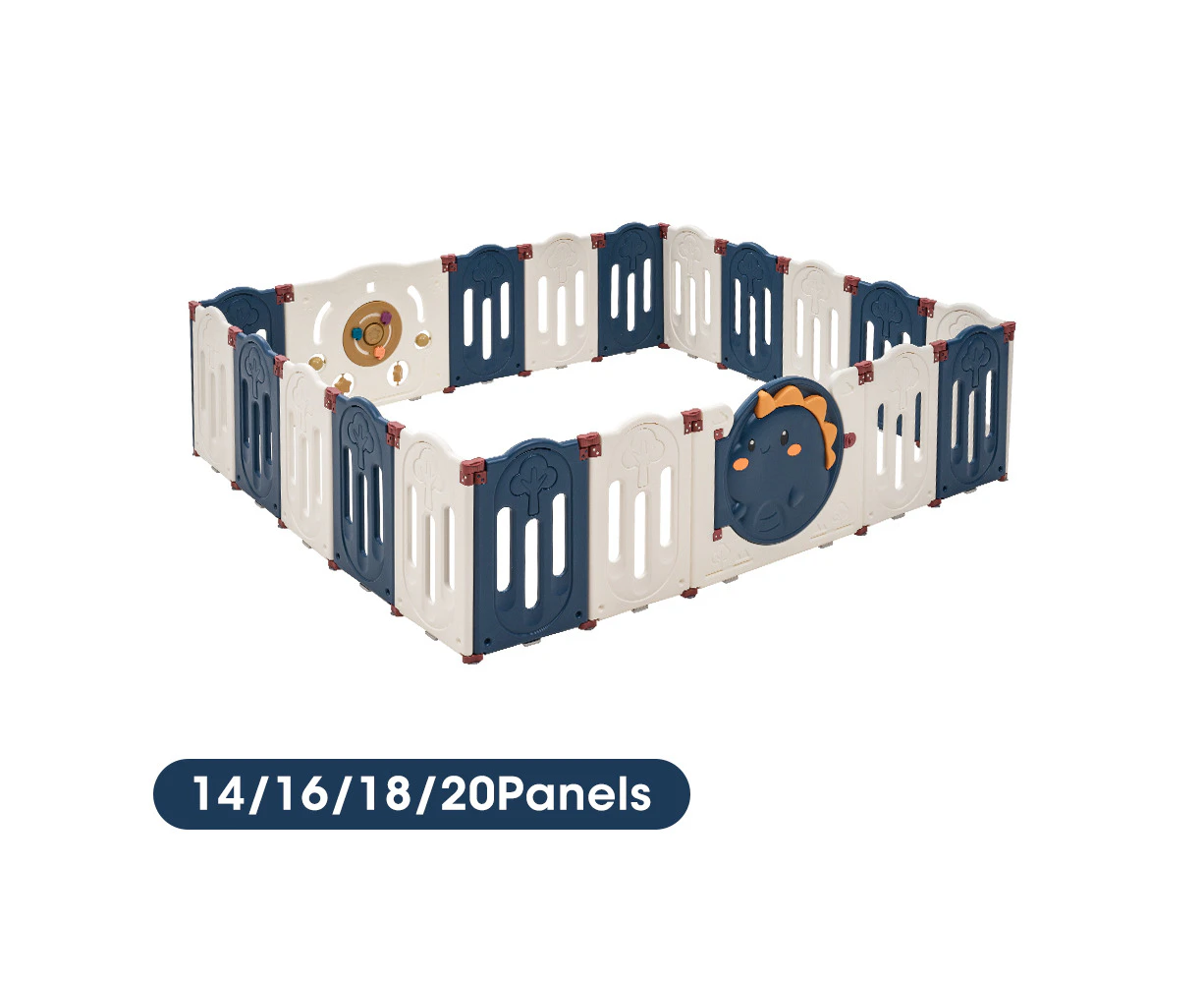 Playpals Kids Playpen Baby Large Safety Gate Toddler Fence 14/16/18/20 Panels