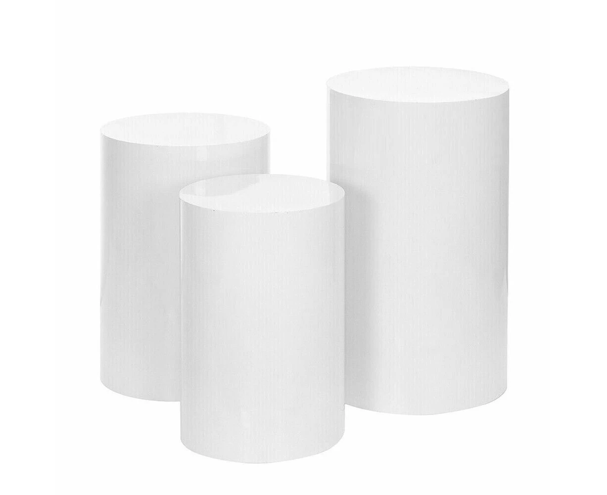 Venue Decorations 3Pcs Round Plinth Cylinder Pedestal Stand Wedding Decor Cake Flower Display