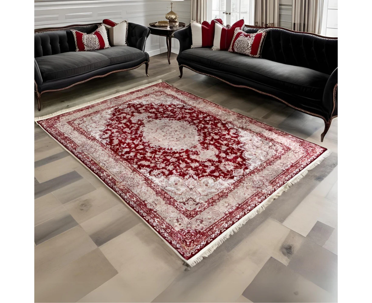 Red Beige Vienna Turkish Turkey Made Floor Carpet Rugs Traditional Carpet Rug Large Bedroom Living Room Anti-Slip Modern