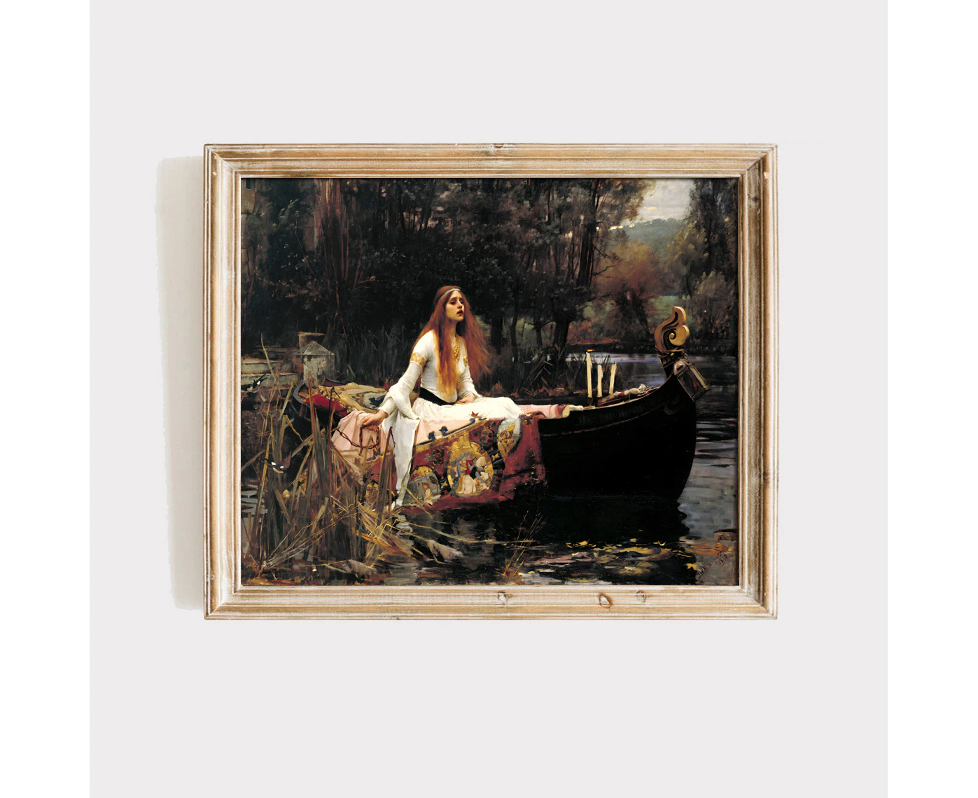 Waterhouse The Lady of Shalott gallery wall art print vintage poster art famous artist print home decor 60X80CM Rolled Canvas