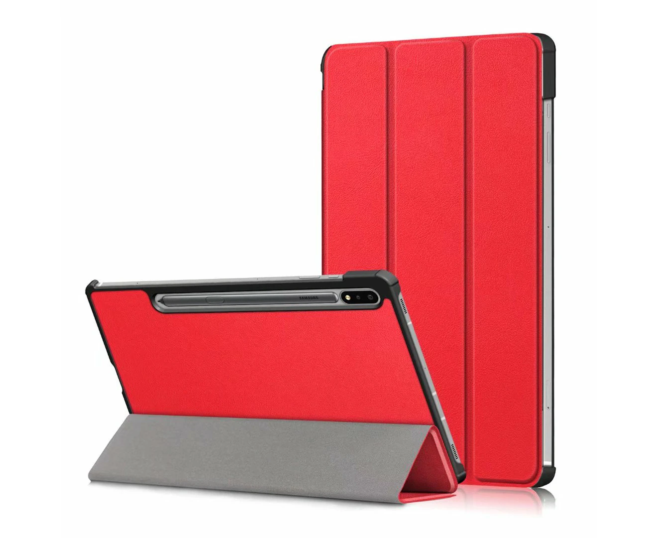 For Samsung Tab Magnetic Flip Leather Stand Cover Case Red For Galaxy Tab S9 Ultra / S8 Ultra