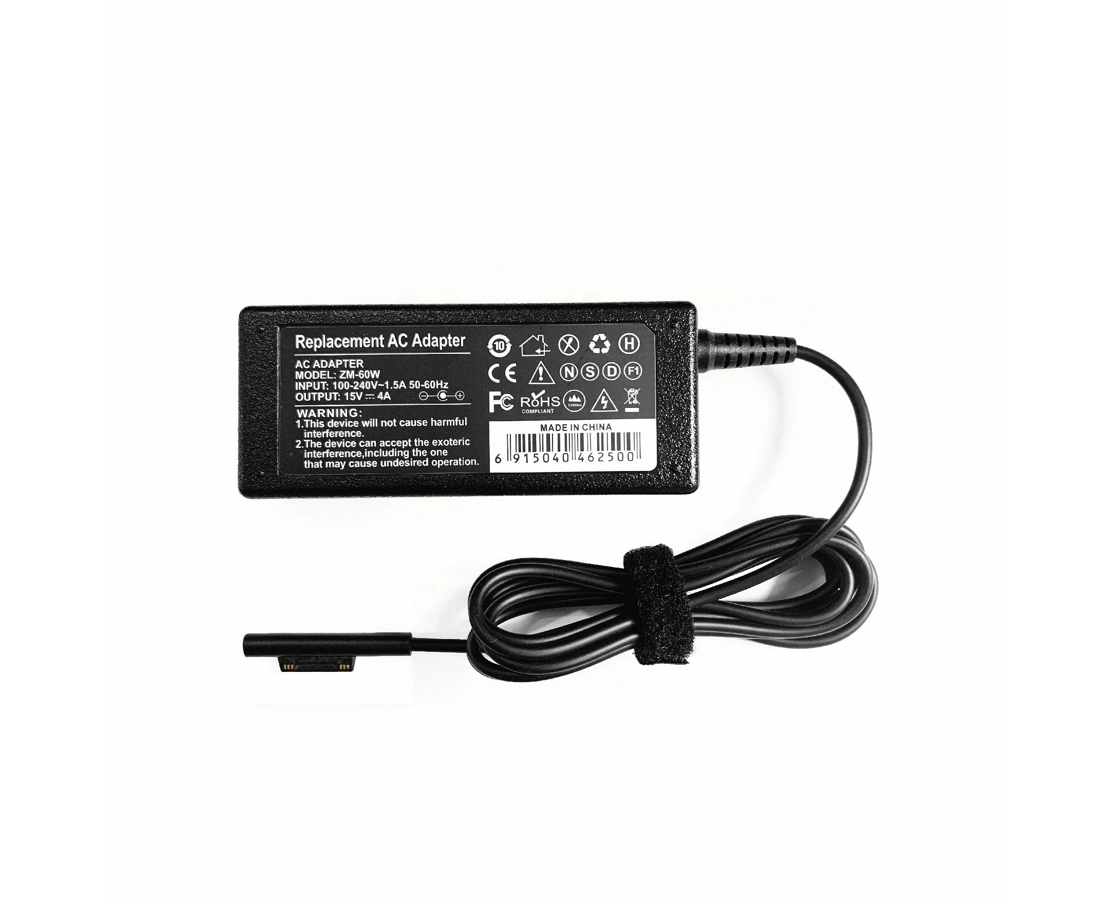 For Microsoft Surface Pro 7 X 8 1706 65w 15v 4a Laptop Charger Ac Adapter