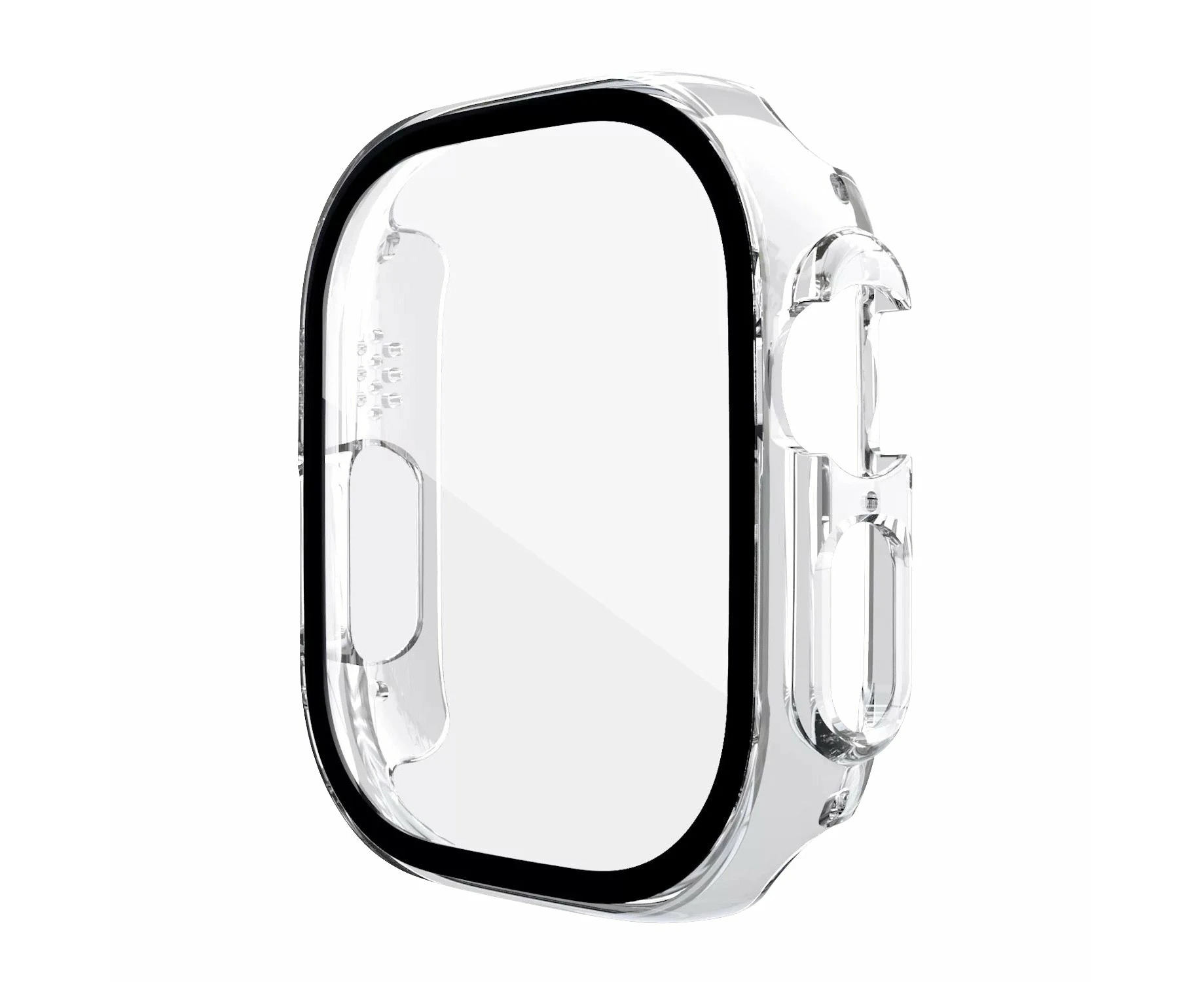 For Apple Watch Series Ultra 2 49mm Pc Full Cover Case Tempered Screen Protector Clear