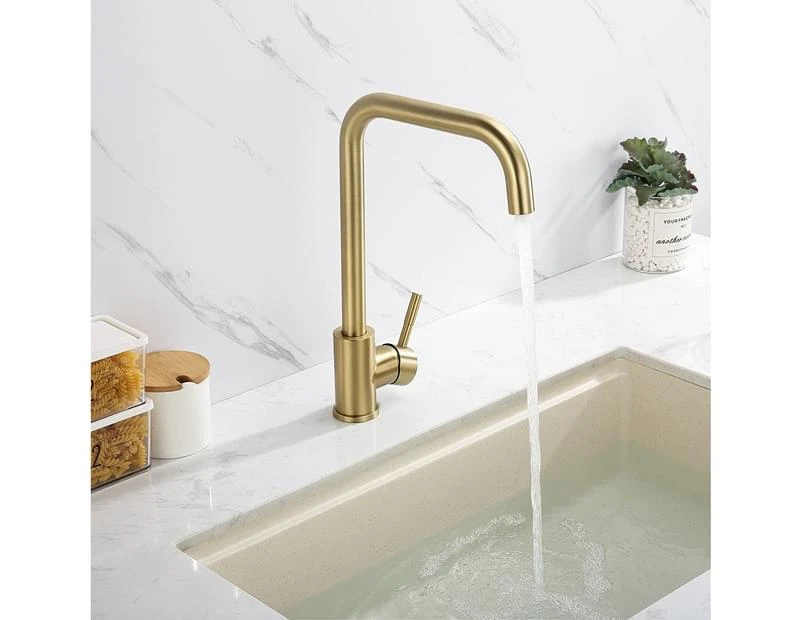 Matte Gold Kitchen 7 Shape 360° Rotating Kitchen Sink Mixer Tap Detachable Aerator 304 Stainless Steel Kitchen Sink Faucet