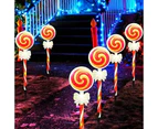 Set of 5 Candy Cane Design Stake Lights for Pathway Backyard Decor ArtCreativity Outdoor Christmas Solar Path Lights 8 LED Modes