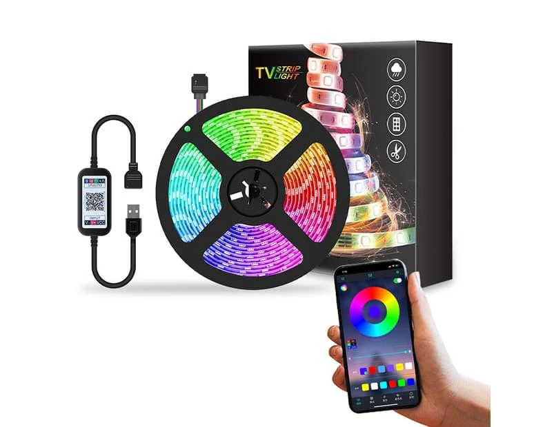 5M Smart RGB LED Strip Lights with App Control and Music Sync for Home, Kitchen, TV, Party