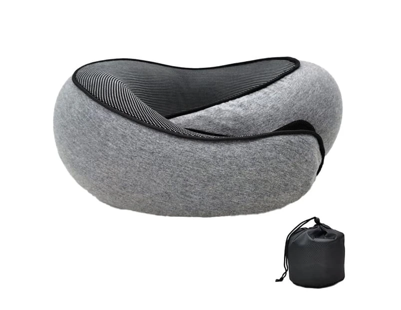 Travel Neck Pillow Chin Support Pillow Adjustable Pillow For Home,  Surround Pillow Sleep,Flower Gray Magic Sticker