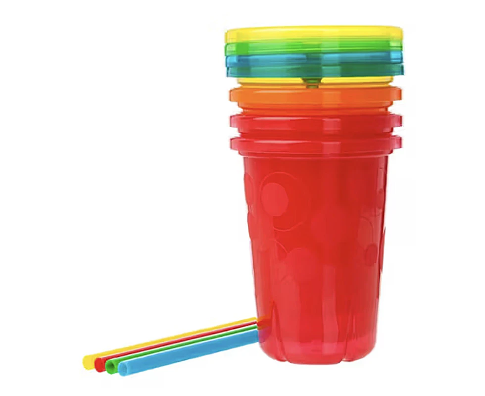 Take & Toss Cup Straw Sippers 10oz 4 Pack