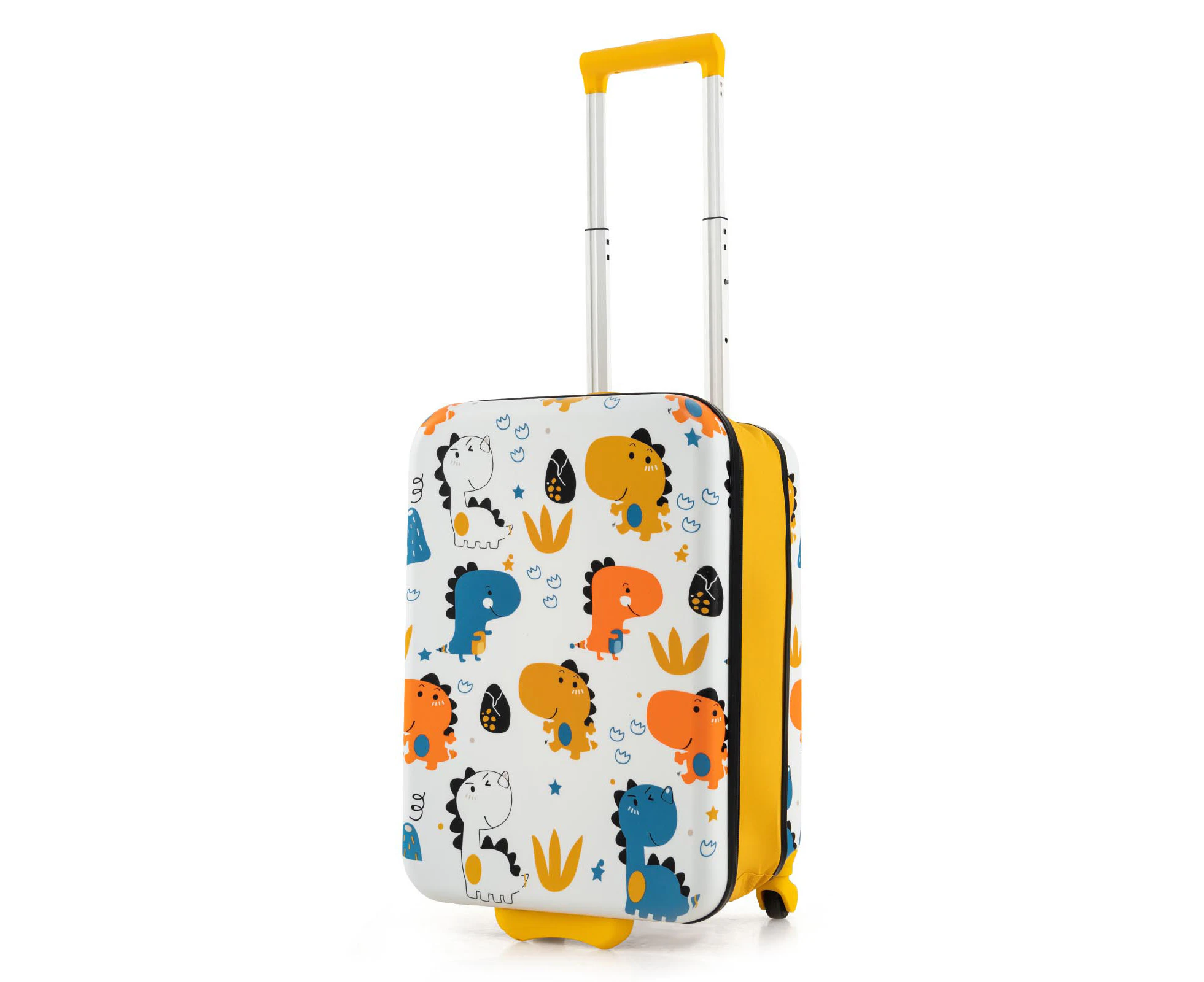 20" Foldable Kids Luggage Hardshell Trolley Suitcase w/Retractable Handle Airline Approved Yellow