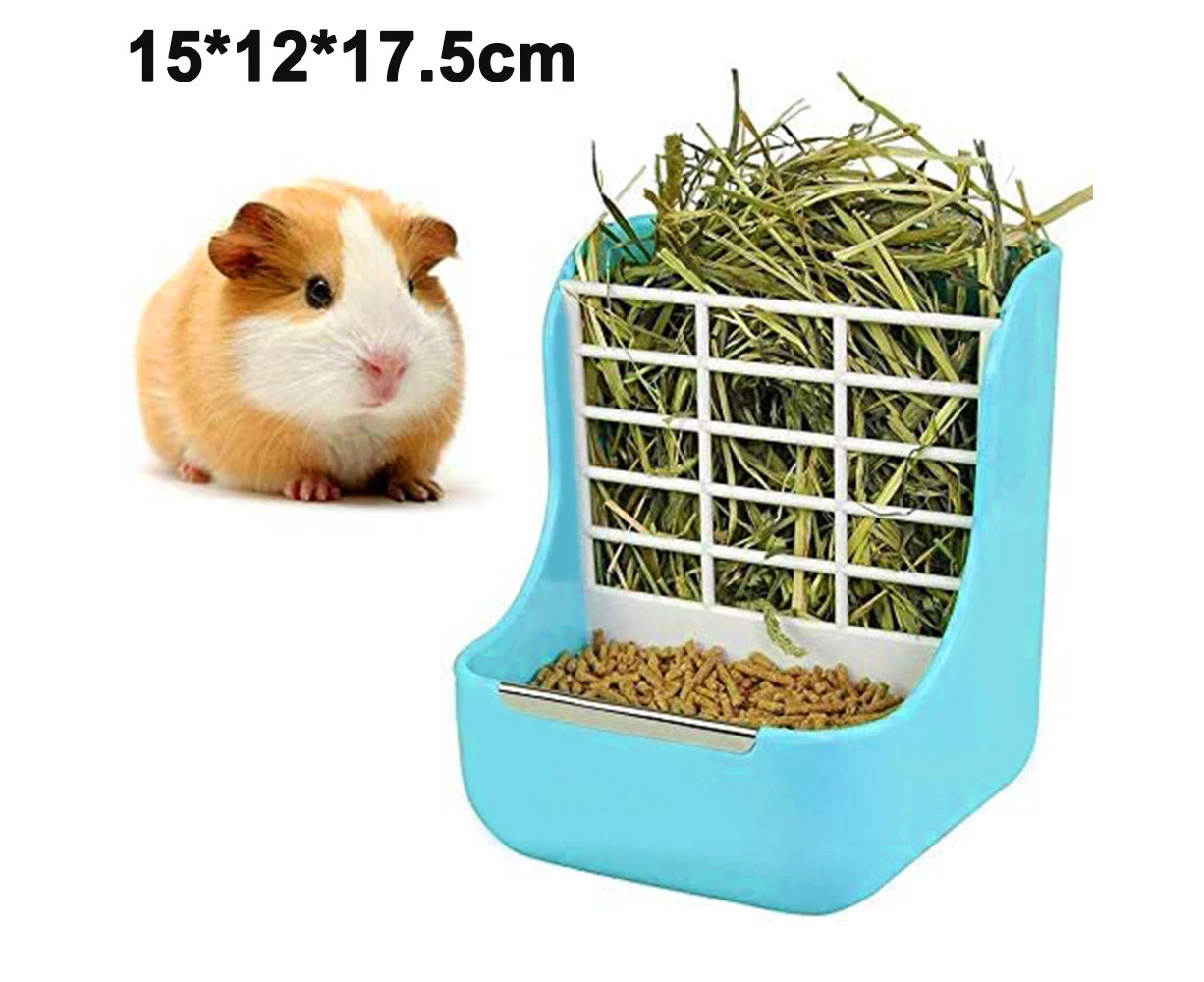 Rabbit Feeder Bunny Guinea Pig Hay Feeder, Hay and Food Feeder Bowls Manger Rack for Rabbit Guinea Pig Chinchilla