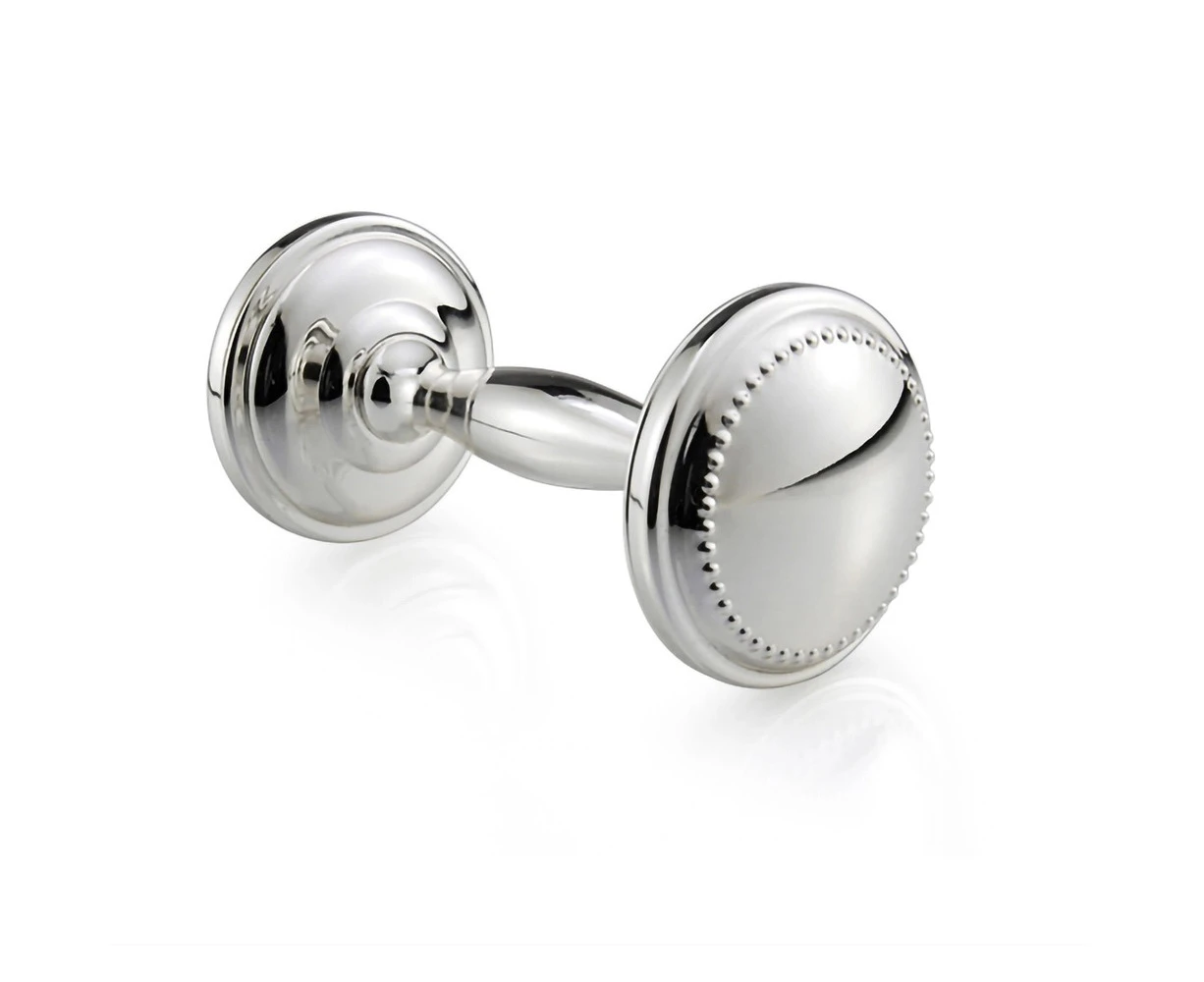 Whitehill Baby - Silver Plated Bead Dumbbell Rattle