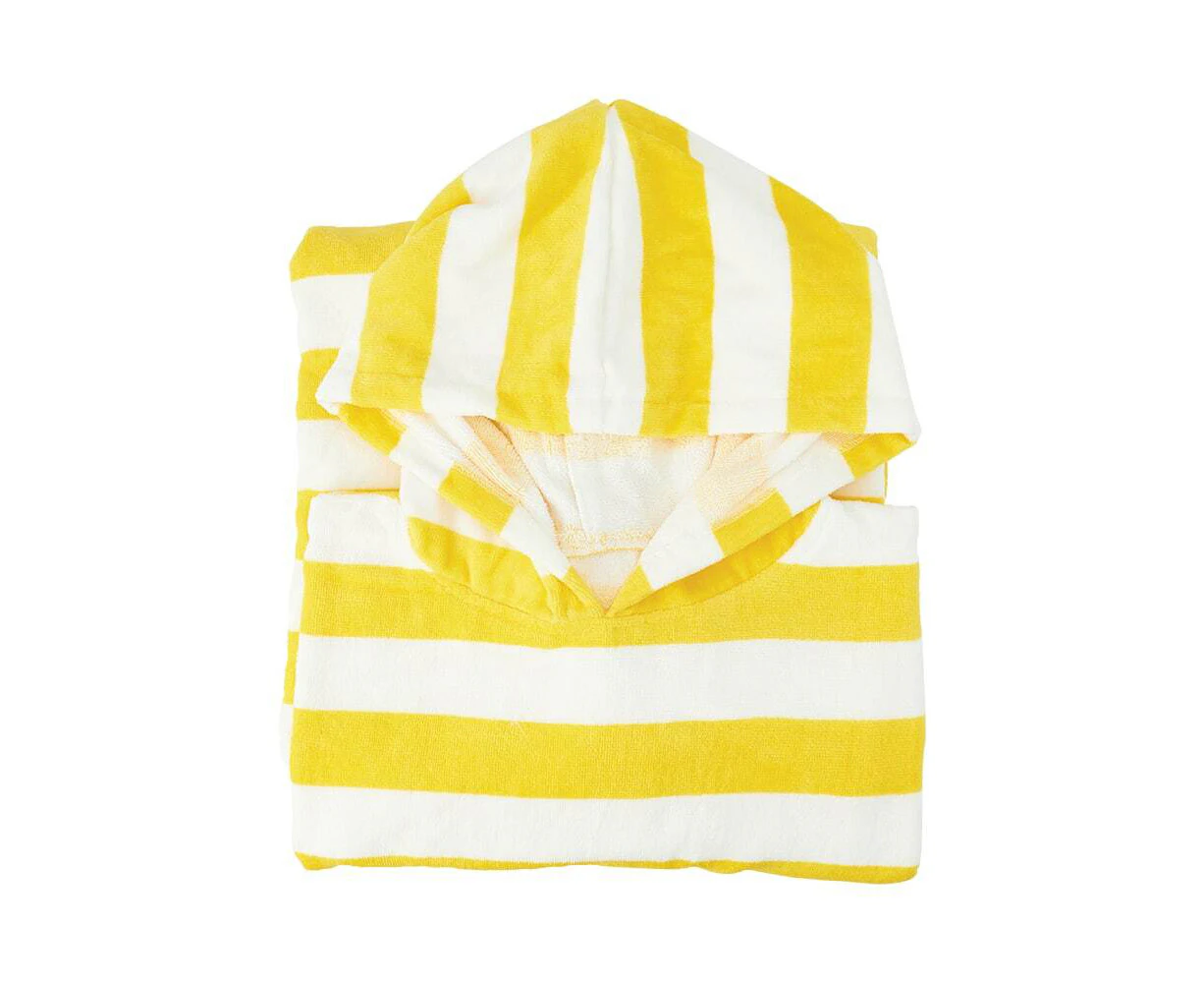 Annabel Trends Beach Poncho 100x82cm Cover Up Absorbent Towel Yellow Stripe