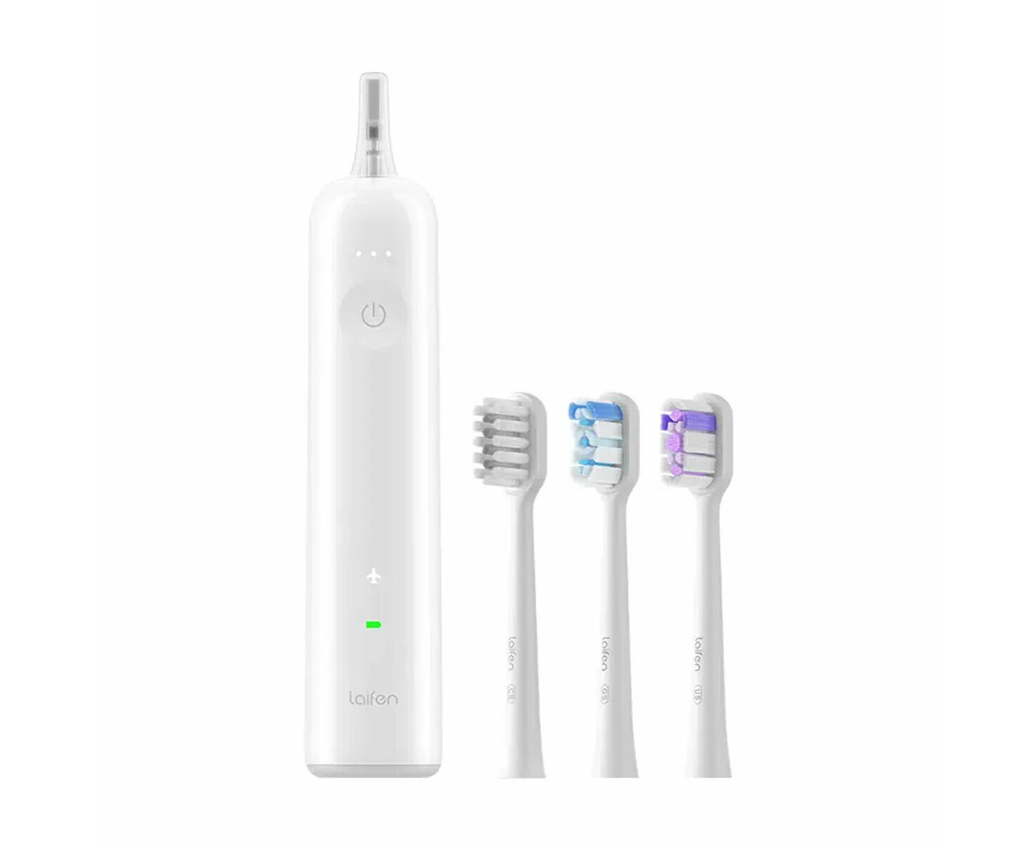 Laifen Wave Electric Toothbrush ABS Sonic Vibration IPX7 3 Brush Heads White