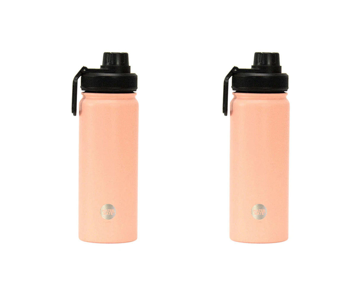 2x Annabel Trends Watermate 550ml Stainless Steel Water Bottle Tumbler Peach