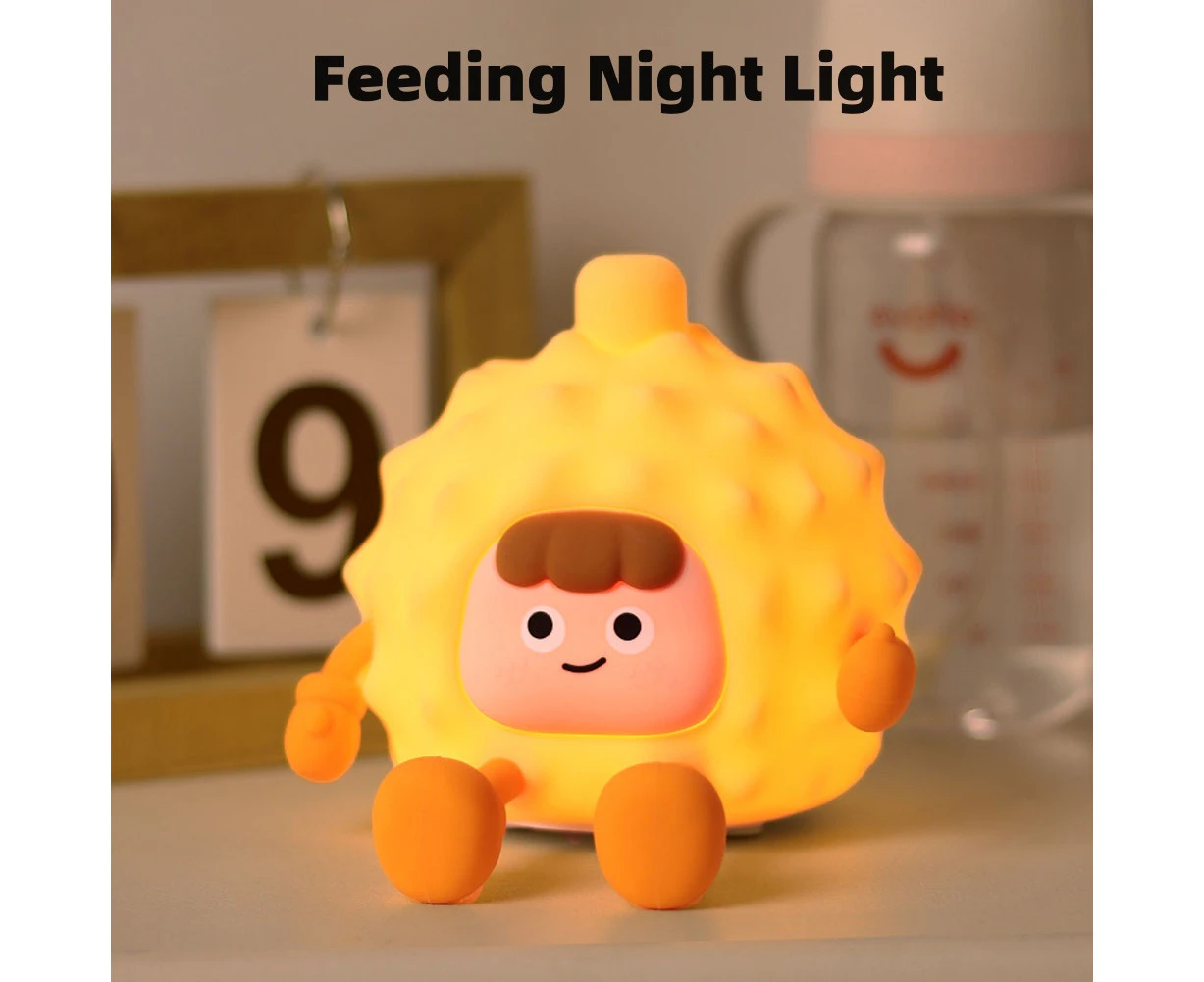 Night Light, Durian Silicone Squishy Night Lamp with 30 Minutes Timer, Bedside Touch Lamp, Cute Table Decor Nightlight