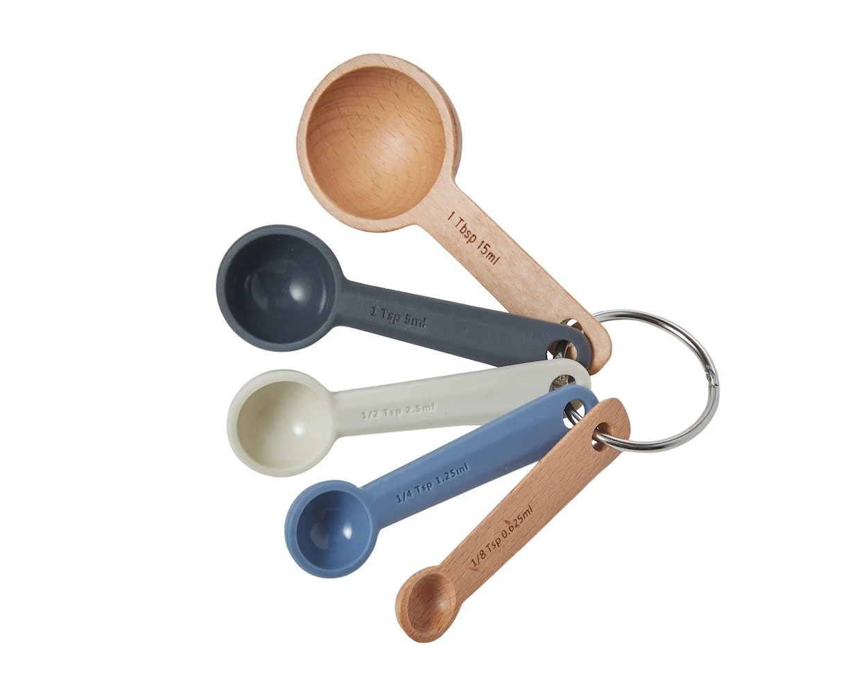 Zeal Cosy Silicone/Wood Measuring Spoons Set of 5