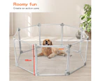 Pawz Pet Playpen Transparent Acrylic Clear Folding Dog Fence Kennel 8 Panel