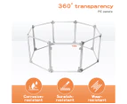 Pawz Pet Playpen Transparent Acrylic Clear Folding Dog Fence Kennel 8 Panel