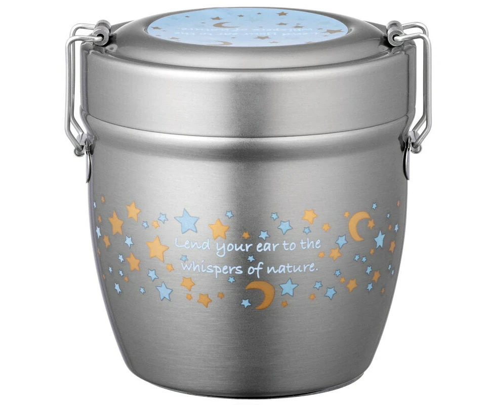 Skater - Round Stainless Steel Insulated Lunch Box 550ml Star