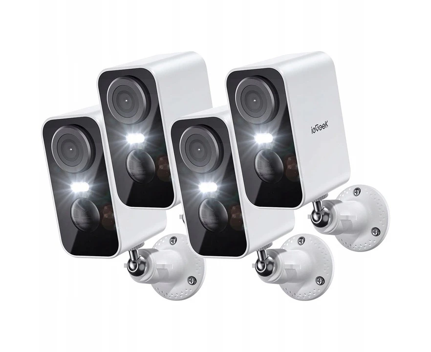 4 PACK 2K Wireless Security Camera Outdoor Indoor WiFi Home Surveillance Cam, Rechargeable Battery CCTV Systems