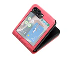 Samsung Galaxy Z Flip 6 Case,RFID Blocking Wallet Phone Case-Red