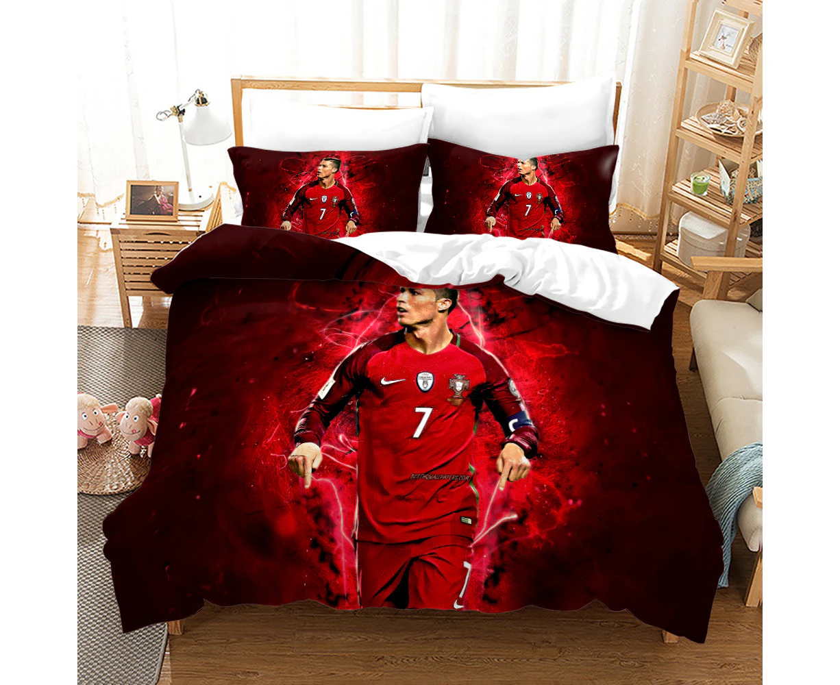 Soccer Series Bed Sheet, Soft Microfiber Bed Sheet Suit, Anime Bed Sheet, Breathable Duvet Cover, Set Of 3