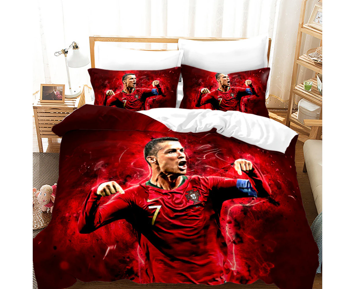 Soccer Series Bed Sheet, Soft Microfiber Bed Sheet Suit, Anime Bed Sheet, Breathable Duvet Cover, Set Of 3