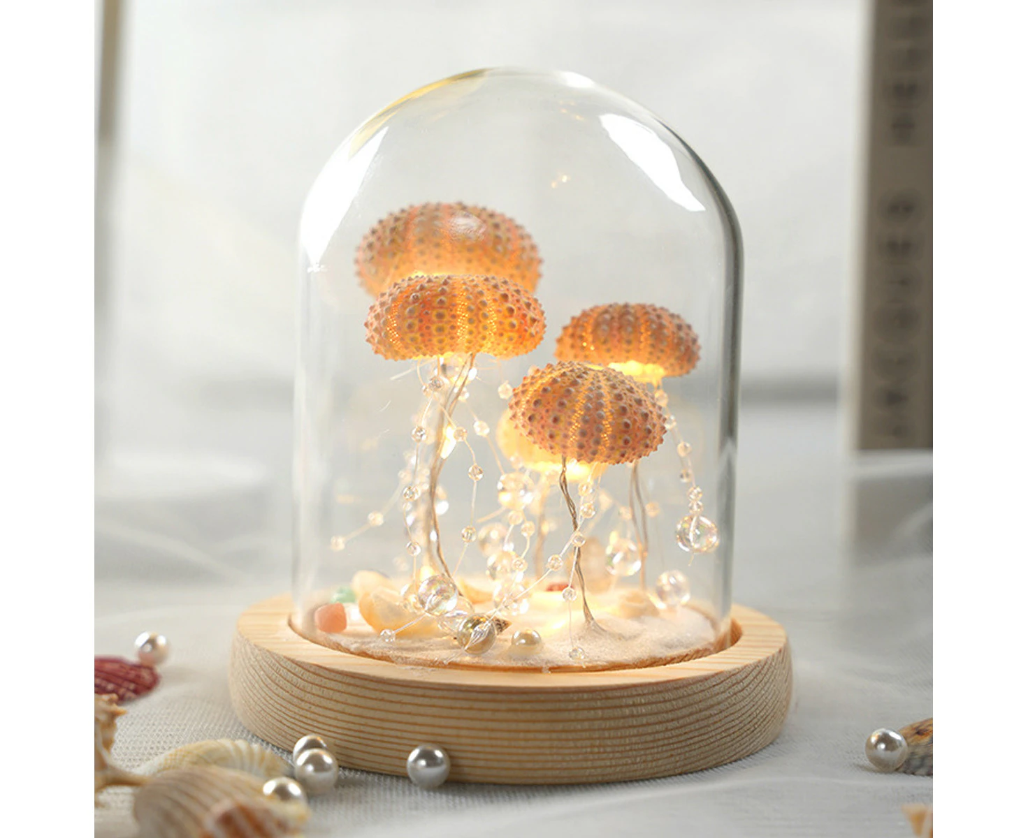 Glass Jellyfish Decor Jellyfish Lamp for Women Birthday Anniversary Thanksgiving Christmas Valentine's Day Mother's Day