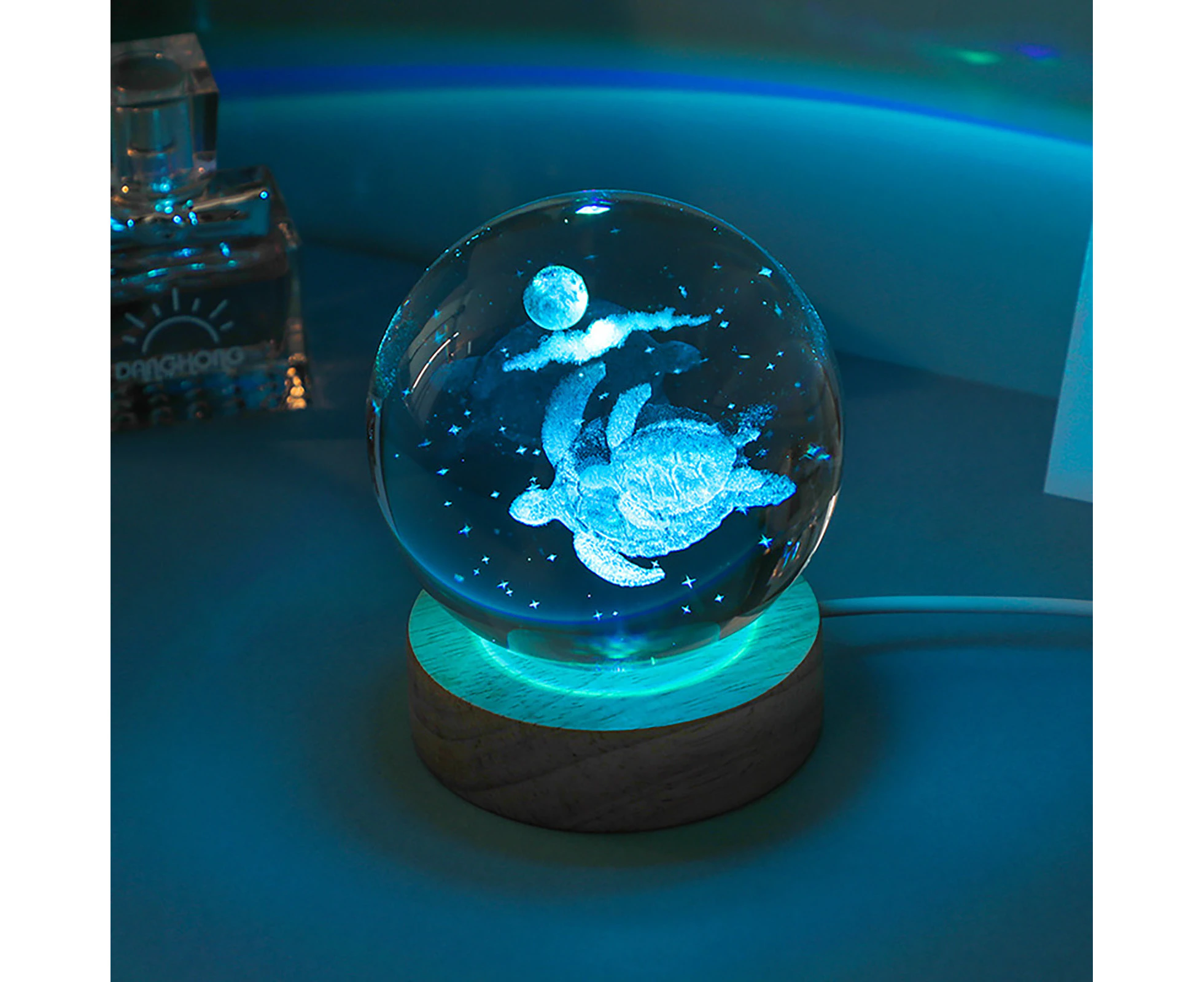 3D Crystal Ball Night Light for Kids with Colorful LED Light Base, Color Changing Light as a Birthday Gift for Teens Boys and Girls