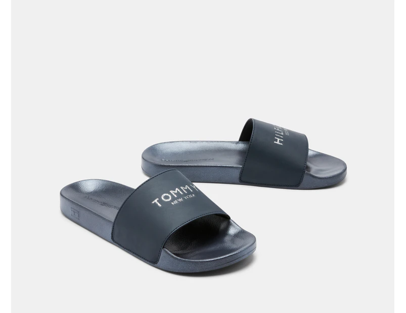 Tommy Hilfiger Women's Glitter Pool Slides - Desert Sky