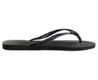 Havaianas Women's Slim Coloured Crystal Thongs - Black/Light Rose