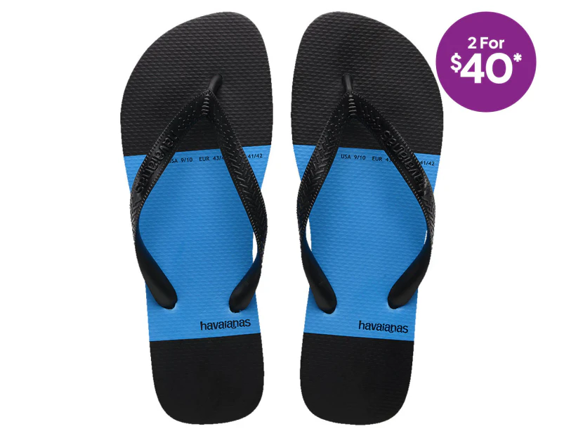 Havaianas Men's Top Block Thongs - Blue/Black