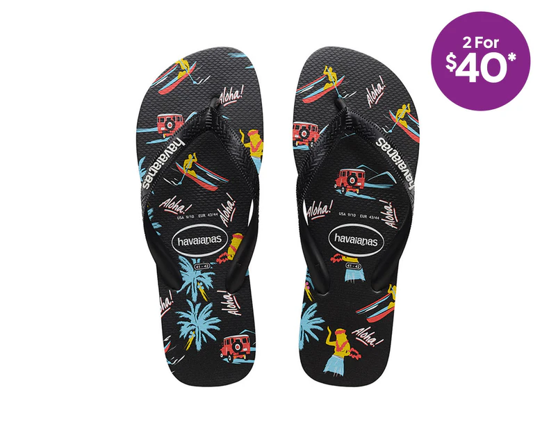 Havaianas Kids' Top Print Luwow Thongs - Black