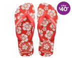 Havaianas Women's Top x Em Holiday Thongs - Red Happy Hawaii/White