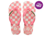 Havaianas Women's Top x Em on Holiday Thongs - Pink/White Check