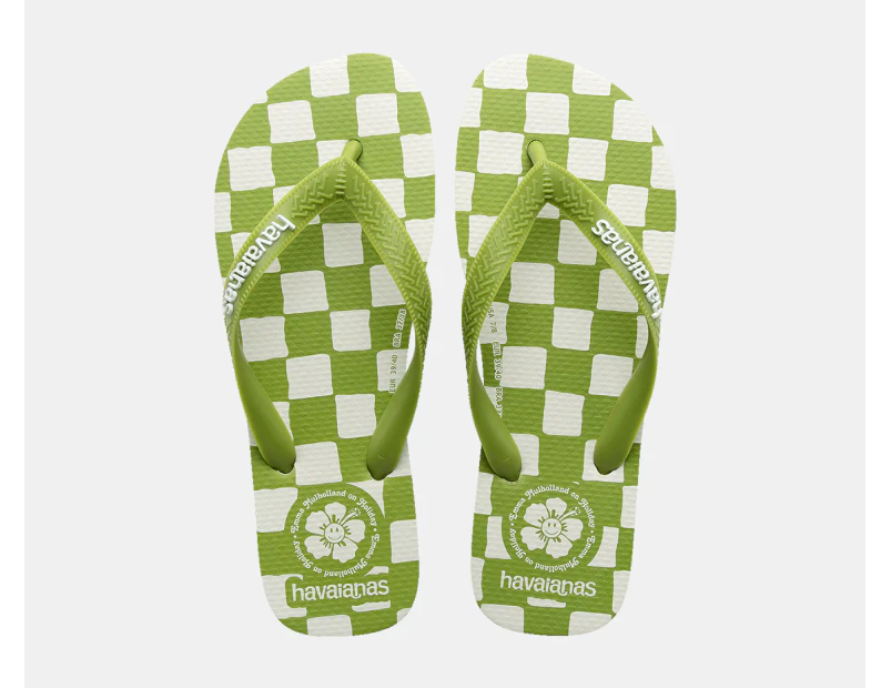 Havaianas Women's Top x Em Holiday Thongs - Green/White Check