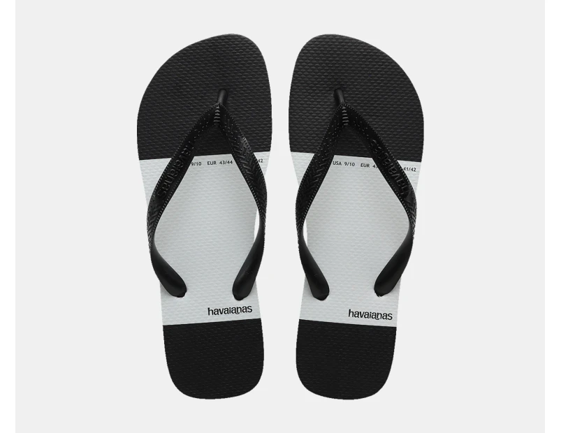 Havaianas Men's Top Block Thongs - Black/White