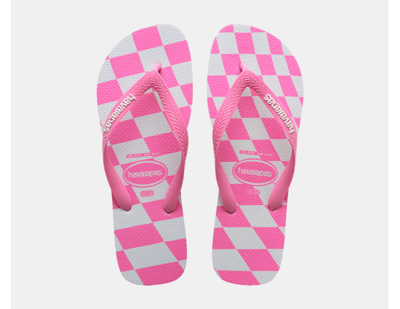 Havaianas Women's Top Distorted Thongs - Pink Lemonade/White Check