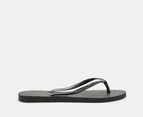 Havaianas Women's Slim Coloured Crystal Thongs - Black/Sunflower