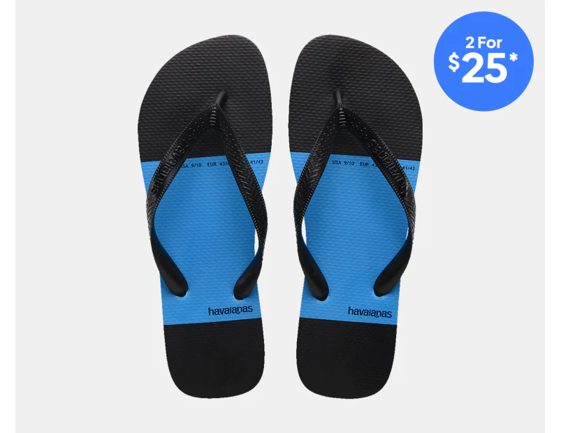 Havaianas Men's Top Block Thongs - Blue/Black