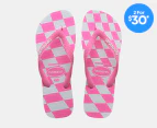 Havaianas Women's Top Distorted Thongs - Pink Lemonade/White Check