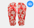 Havaianas Women's Top x Em Holiday Thongs - Red Happy Hawaii/White