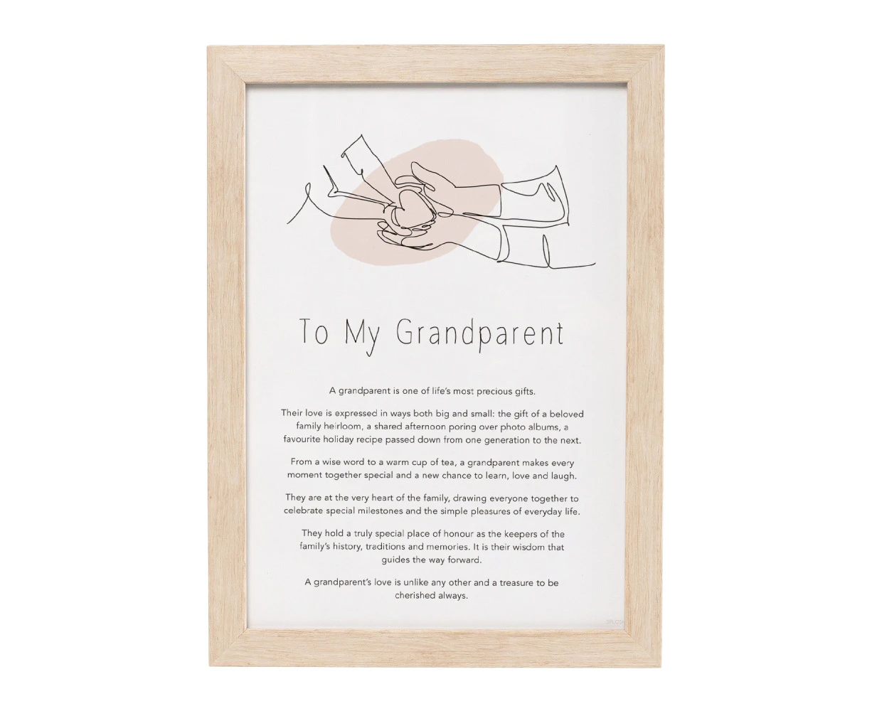 Splosh Gift Of Words To My Grandparent Message Plaque Tabletop Decor 24x32.5cm