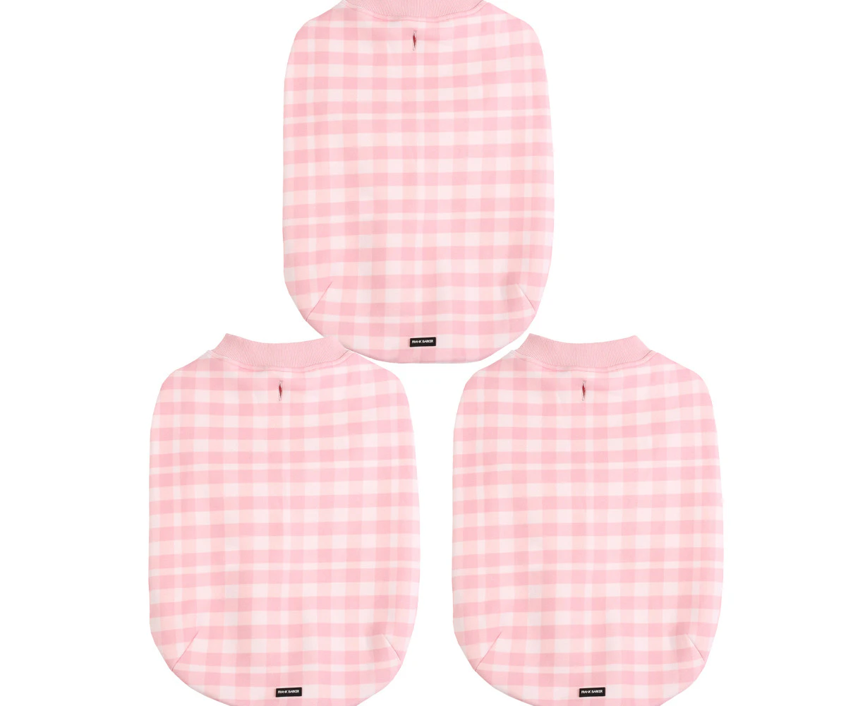 3x Frank Barker Velvet Lined Gingham Pet/Dog Winter Coat Large 34x47cm Pink