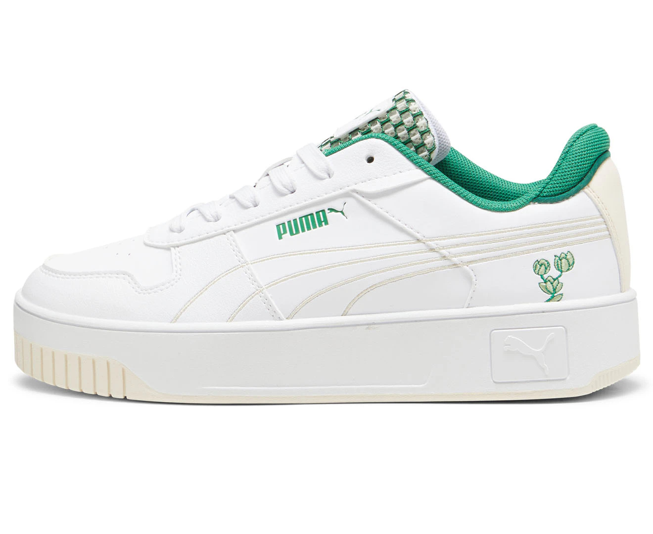 Puma Women's Carina Street Blossom Sneakers - White/Sugared Almond/Archive Green